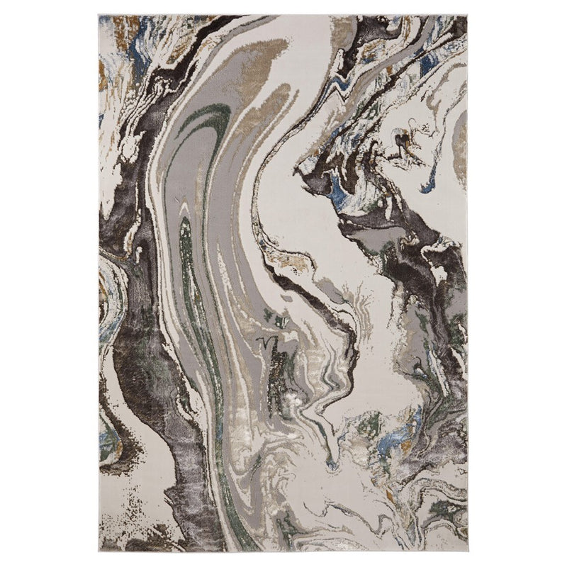 Lavin Rugs T2063 Zaria 2' x 3' Marbled Rug, Grey Cream/Earth Tones - T2063-0203