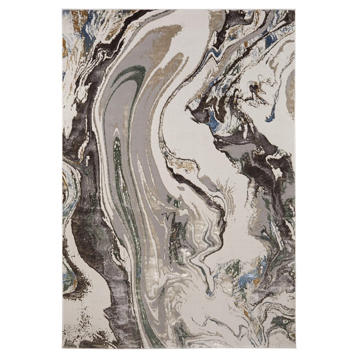 Lavin Rugs T2063 Zaria 2' x 3' Marbled Rug, Grey Cream/Earth Tones - T2063-0203
