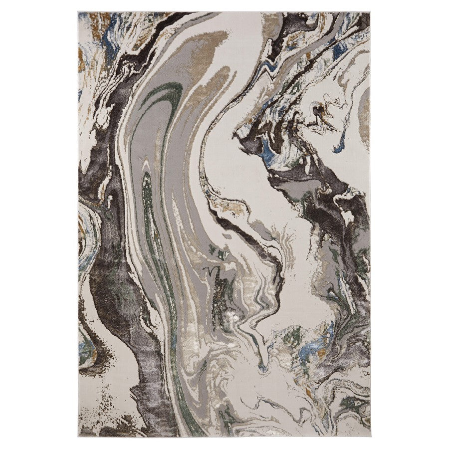 Lavin Rugs T2063 Zaria 2' x 3' Marbled Rug, Grey Cream/Earth Tones - T2063-0203