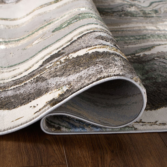 Lavin Rugs T2063 Zaria 5'3" x 7'6" Marbled Rug, Grey Cream/Earth