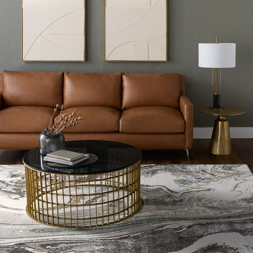 Lavin Rugs T2063 Zaria 9'10" x 13'2" Marbled Rug, Grey Cream/Earth