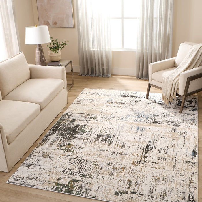 Lavin Rugs T2064 Zaria 2'8" x 7'10" Painterly Runner, Cream/Mineral