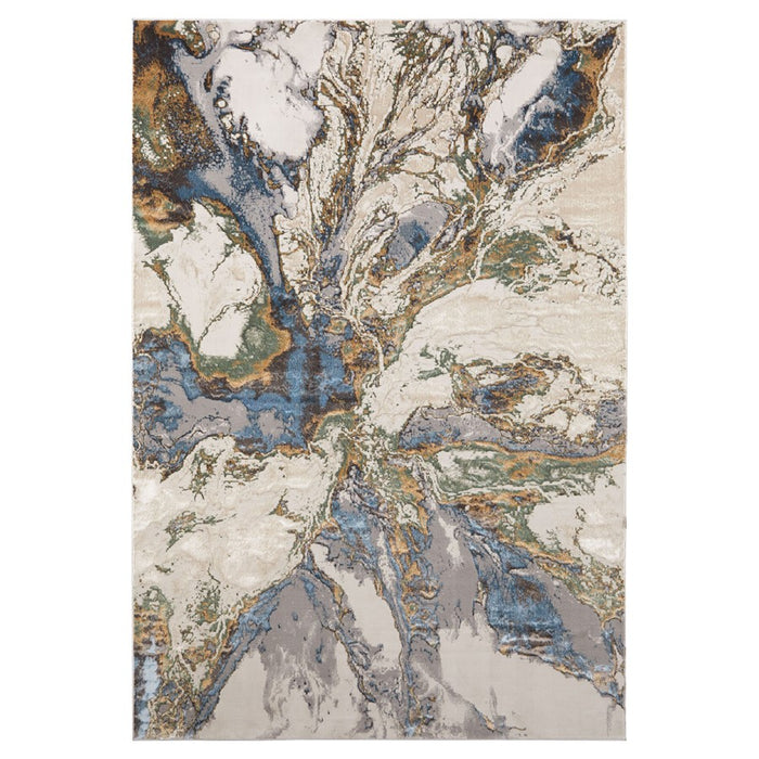Lavin Rugs T2065 Zaria 6'6" Marbled Round Rug, Grey Cream/Earth - T2065-07R