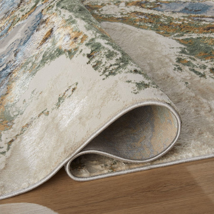 Lavin Rugs T2065 Zaria 7'10" x 10'10" Marbled Rug, Grey Cream/Earth