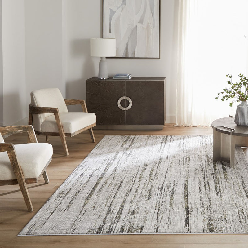 Lavin Rugs T2066 Zaria 2' x 3' Heathered Rug, Grey Cream/Mineral
