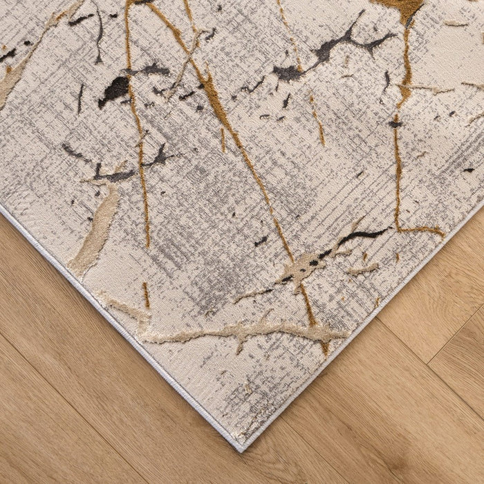 Lavin Rugs T2067 Zaria 7'10" Striations Round Rug, Cream/Earth