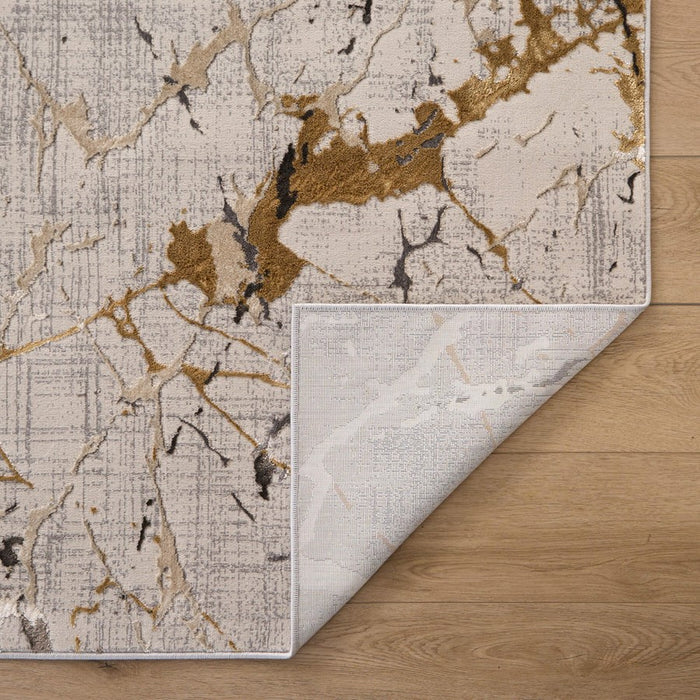 Lavin Rugs T2067 Zaria 7'10" Striations Round Rug, Cream/Earth