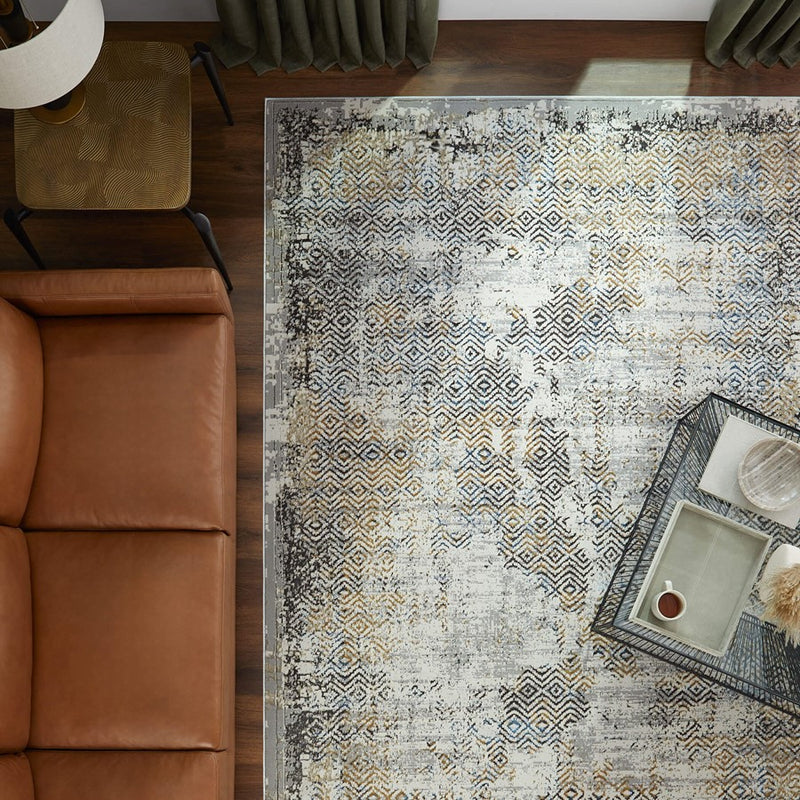 Lavin Rugs T2069 Zaria 2' x 3' Weave Rug, Grey Cream/Earth Tones
