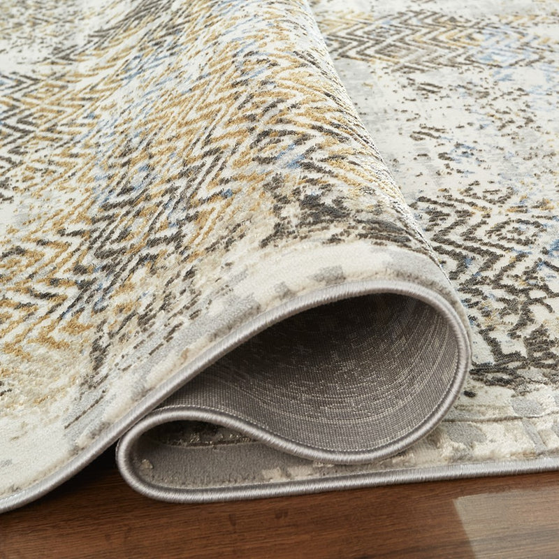 Lavin Rugs T2069 Zaria 2' x 3' Weave Rug, Grey Cream/Earth Tones