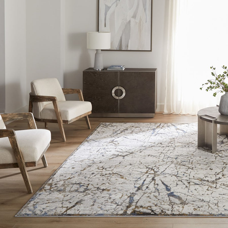 Lavin Rugs T2070 Zaria 2' x 3' Striations Rug, Cream/Earth