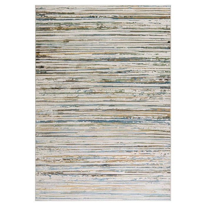 Lavin Rugs T2071 Zaria 2' x 3' Stripe Rug, Grey Cream/Earth Tones - T2071-0203