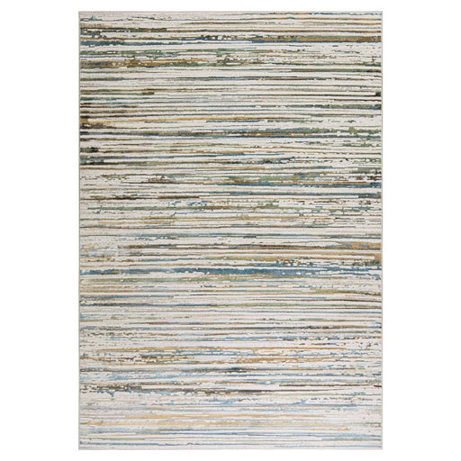 Lavin Rugs T2071 Zaria 5'3" x 7'6" Stripe Rug, Grey Cream/Earth - T2071-0507