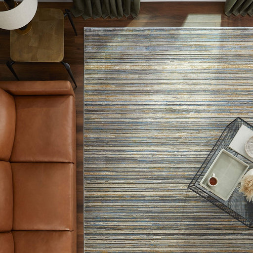 Lavin Rugs T2071 Zaria 9'10" x 13'2" Stripe Rug, Grey Cream/Earth