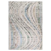 Lavin Rugs T2072 Zaria 2' x 3' Waves Rug, Grey Cream/Earth Tones - T2072-0203
