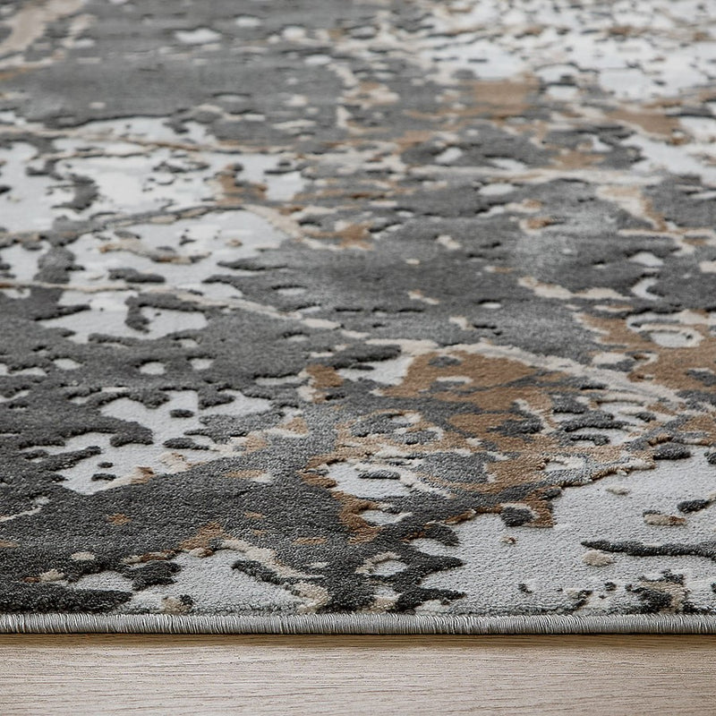 Lavin Rugs T4001 Besni 9'10"x13'2" Striations Rug, Gold Silver/Min