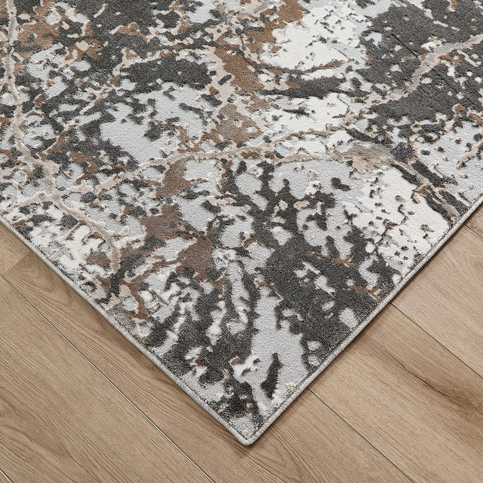 Lavin Rugs T4001 Besni 9'10"x13'2" Striations Rug, Gold Silver/Min