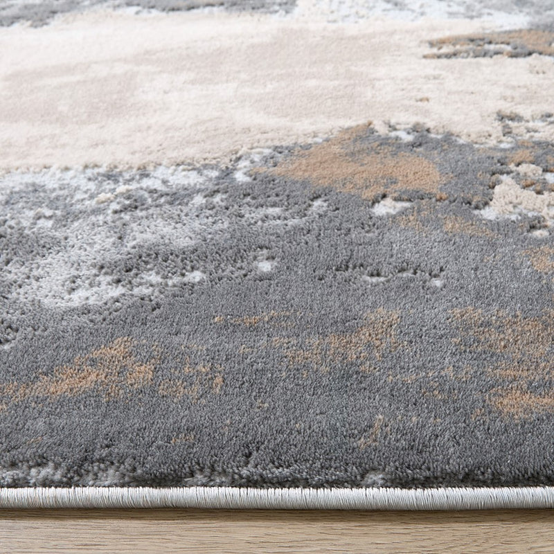 Lavin Rugs T4002 Besni 2'8" x 7'10" Marbled Runner, Grey Gold/Earth