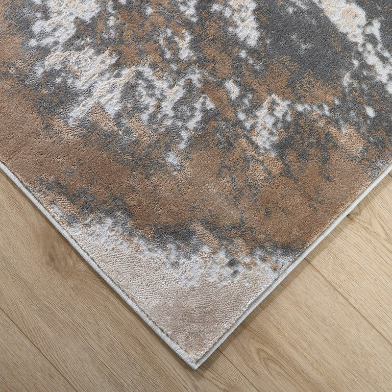 Lavin Rugs T4002 Besni 2'8" x 7'10" Marbled Runner, Grey Gold/Earth