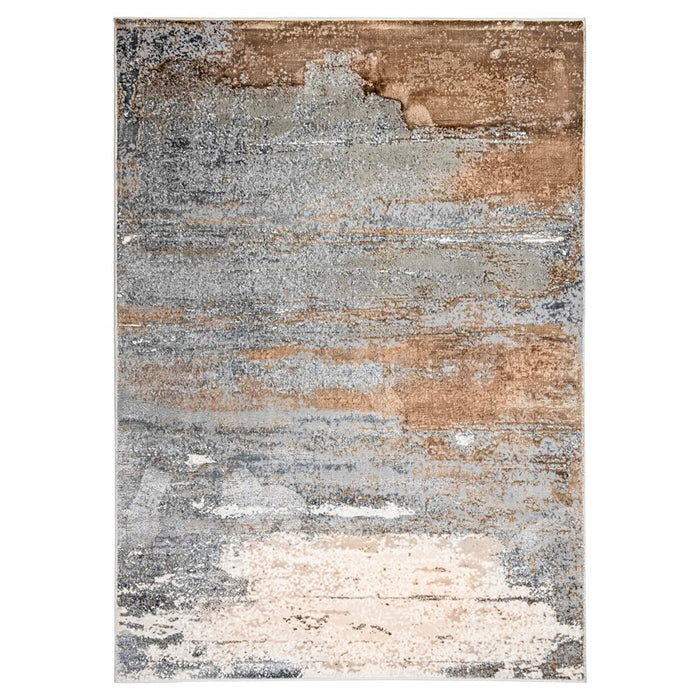 Lavin Rugs T4003 Besni 2' x 3' Painterly Rug, Grey Gold/Earth Tones - T4003-0203