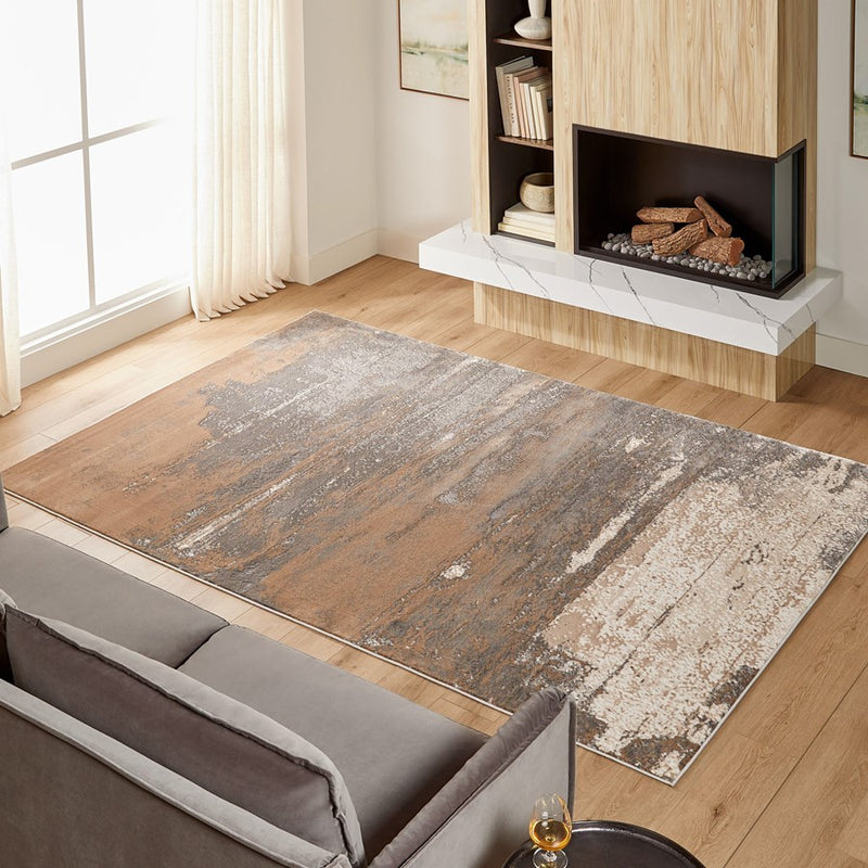 Lavin Rugs T4003 Besni 2'8" x 7'10" Painterly Runner, Gold/Earth