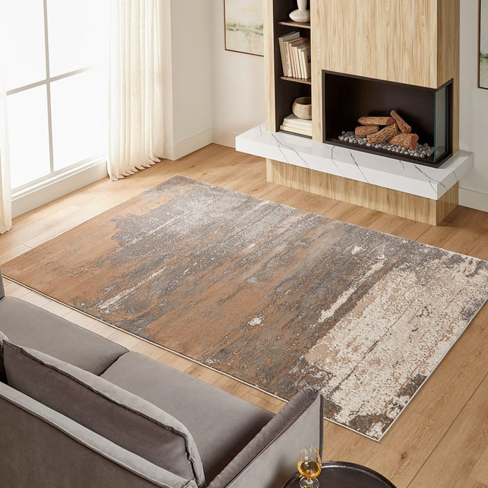 Lavin Rugs T4003 Besni 7'10" x 10'10" Painterly Rug, Gold/Earth