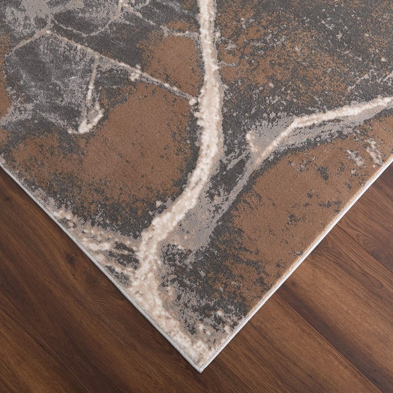 Lavin Rugs T4004 Besni 5'3" x 7'6" Striations Rug, Gold/Earth