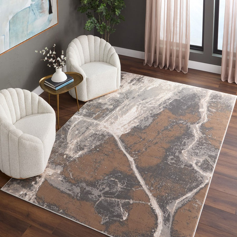 Lavin Rugs T4004 Besni 9'10" x 13'2" Striations Rug, Gold/Earth