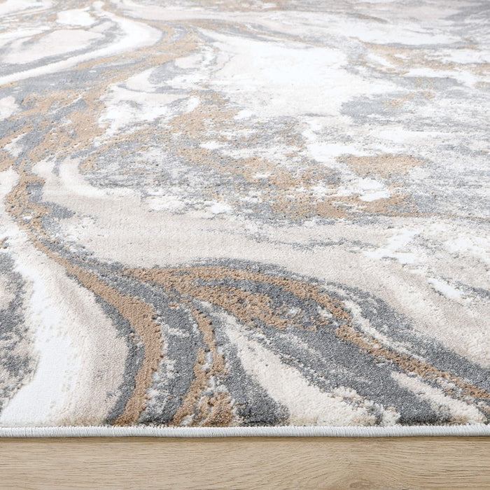 Lavin Rugs T4005 Besni 2' x 3' Marbled Rug, Grey Gold/Earth Tones