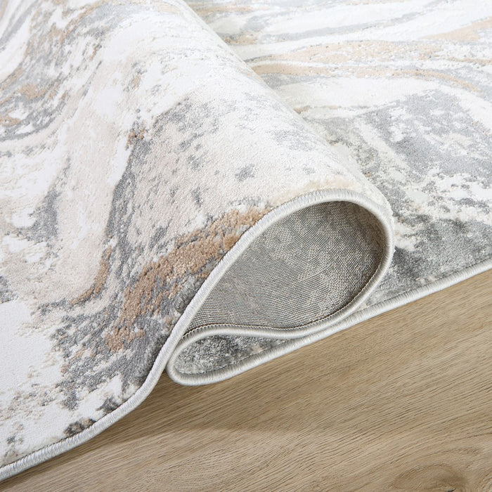 Lavin Rugs T4005 Besni 5'3" x 7'6" Marbled Rug, Grey Gold/Earth