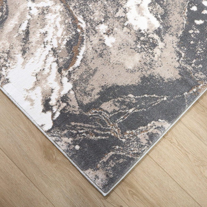 Lavin Rugs T4005 Besni 5'3" x 7'6" Marbled Rug, Grey Gold/Earth