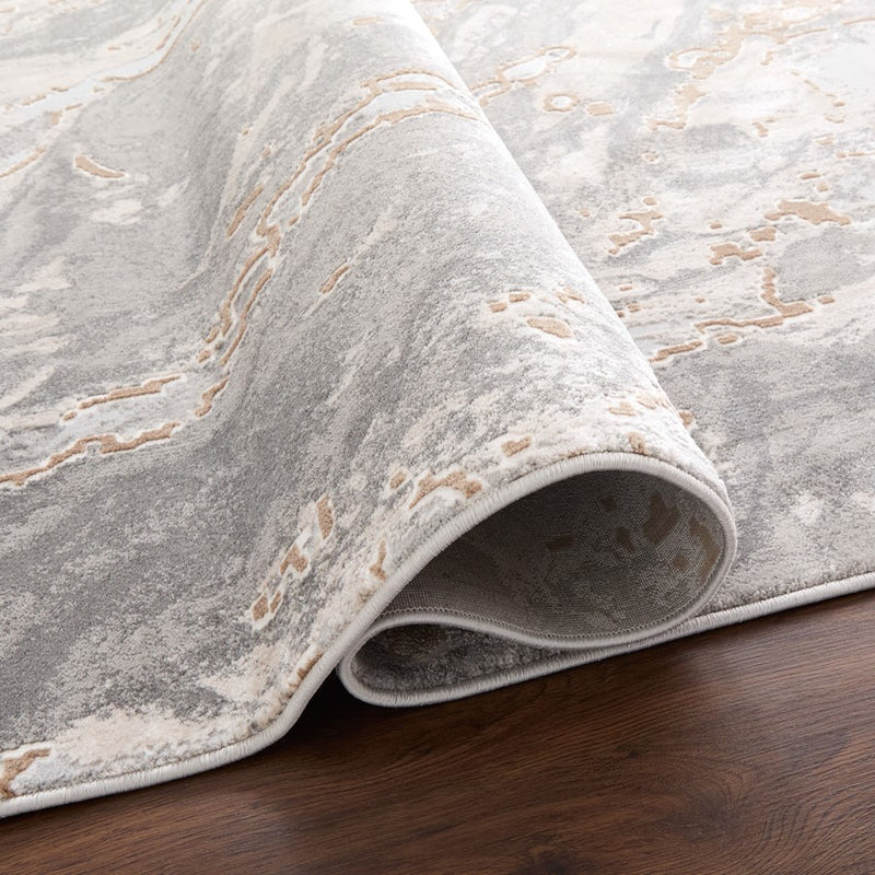 Lavin Rugs T4006 Besni 2'8" x 7'10" Marble Runner, Gold/Mineral