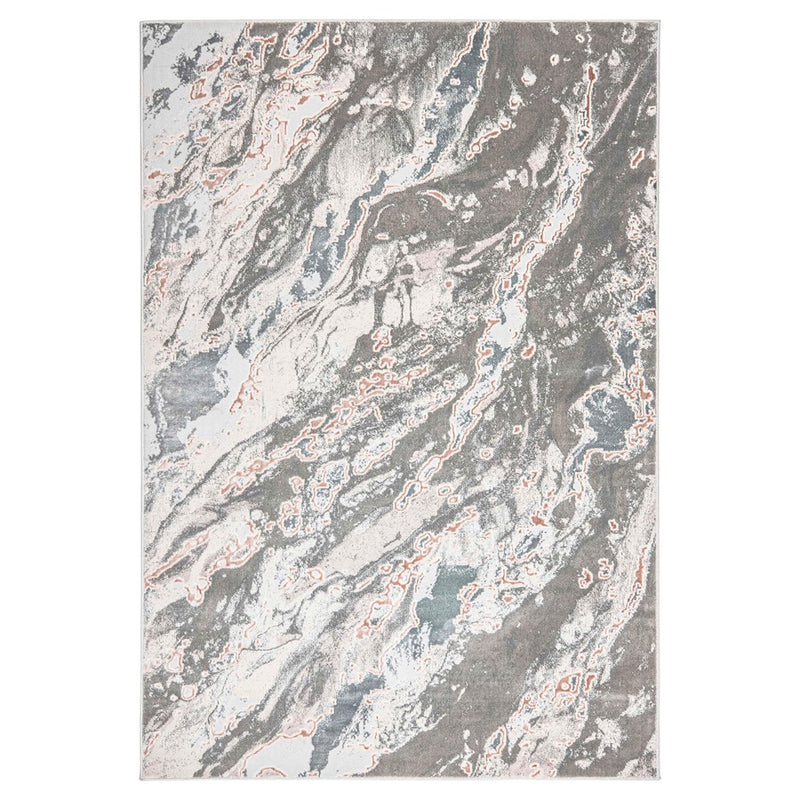 Lavin Rugs T4006 Besni 5'3" x 7'6" Marbled Rug, Grey Gold/Mineral - T4006-0507