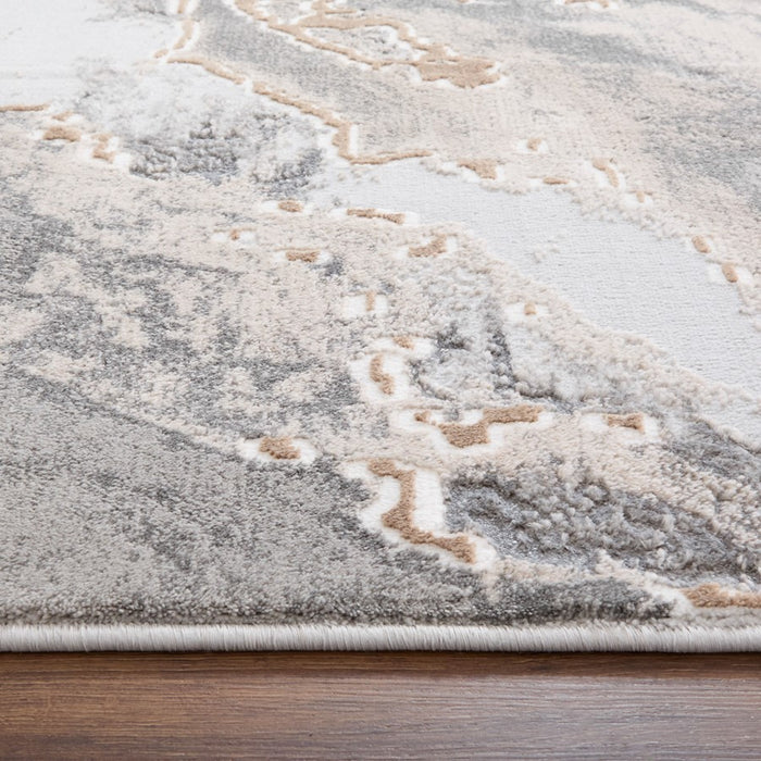 Lavin Rugs T4006 Besni 5'3" x 7'6" Marbled Rug, Grey Gold/Mineral