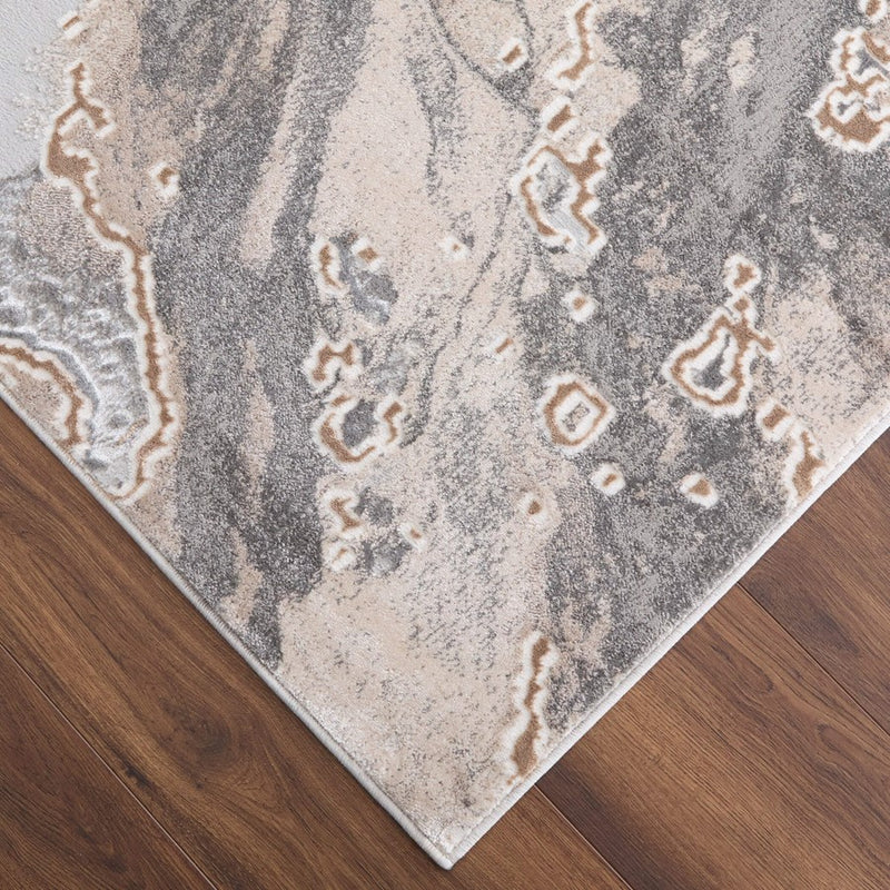 Lavin Rugs T4006 Besni 5'3" x 7'6" Marbled Rug, Grey Gold/Mineral