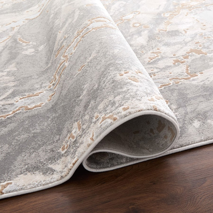Lavin Rugs T4006 Besni 9'10" x 13'2" Marbled Rug, Grey Gold/Mineral