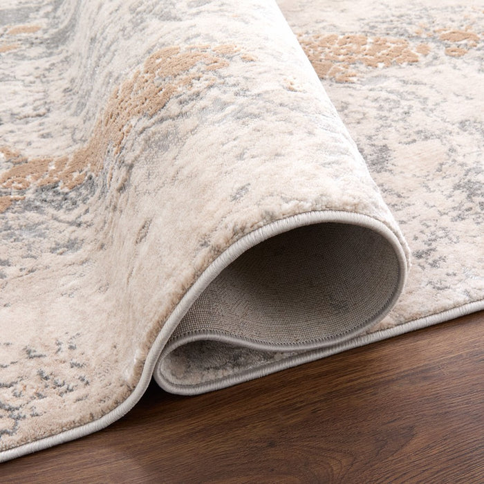 Lavin Rugs T4007 Besni 2' x 3' Marbled Rug, Grey Gold/Mineral Tones