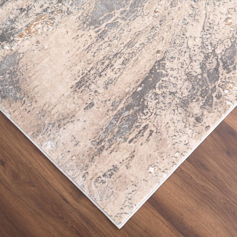 Lavin Rugs T4007 Besni 5'3" x 7'6" Marbled Rug, Grey Gold/Mineral