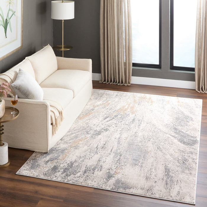 Lavin Rugs T4007 Besni 6'7" x 9'6" Marbled Rug, Grey Gold/Mineral