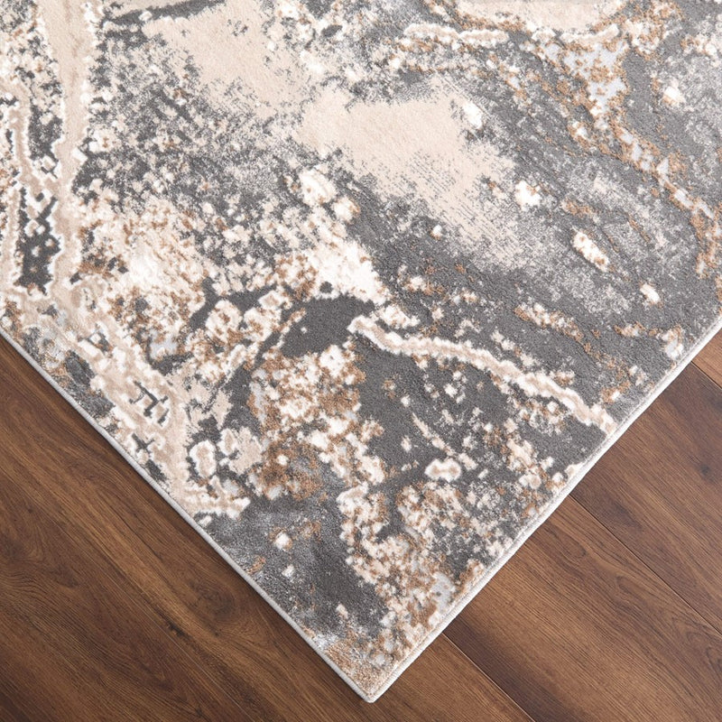 Lavin Rugs T4008 Besni 2' x 3' Marbled Rug, Grey Gold/Earth Tones