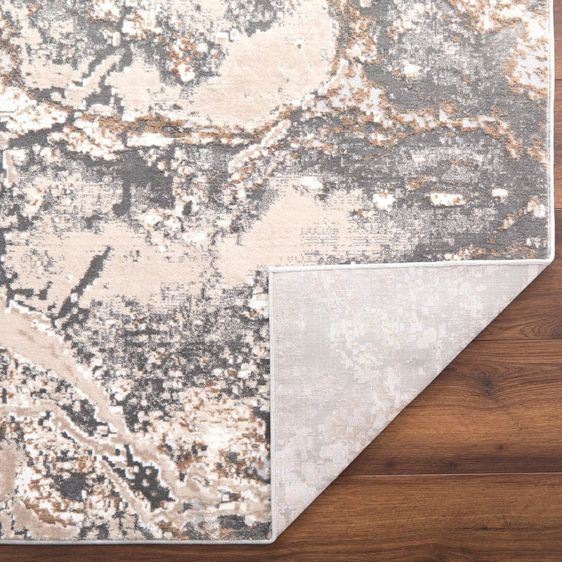 Lavin Rugs T4008 Besni 2' x 3' Marbled Rug, Grey Gold/Earth Tones