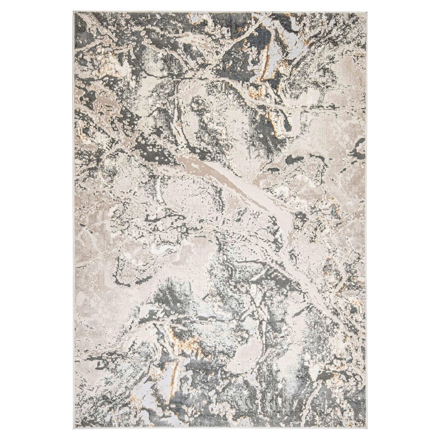 Lavin Rugs T4008 Besni 5'3" x 7'6" Marbled Rug, Grey Gold/Earth - T4008-0507