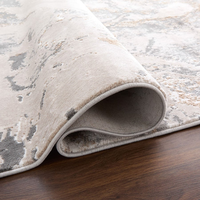Lavin Rugs T4008 Besni 5'3" x 7'6" Marbled Rug, Grey Gold/Earth
