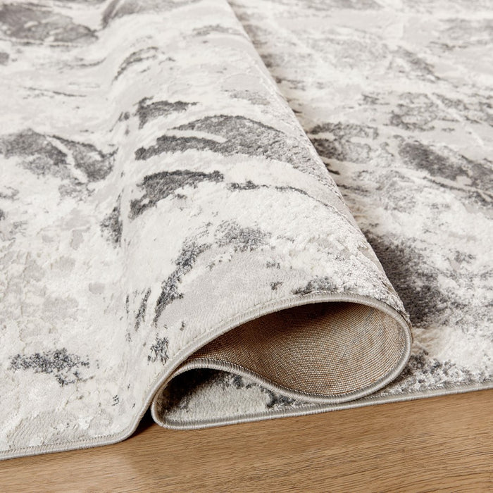 Lavin Rugs T4011 Greta 5'3" x 7'6" Striations Rug, Silver/Blue