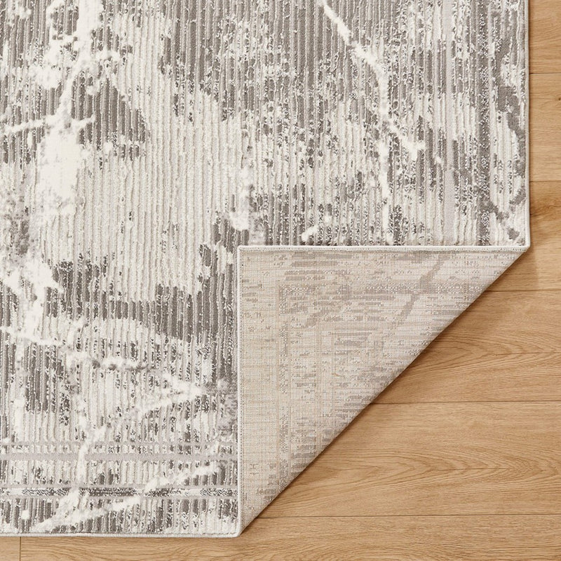 Lavin Rugs T4012 Greta 2' x 3' Striations Rug, Silver/Silver