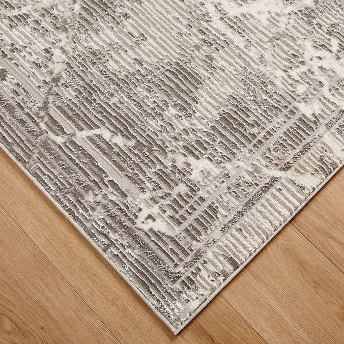 Lavin Rugs T4012 Greta 5'3" x 7'6" Striations Rug, Silver/Silver