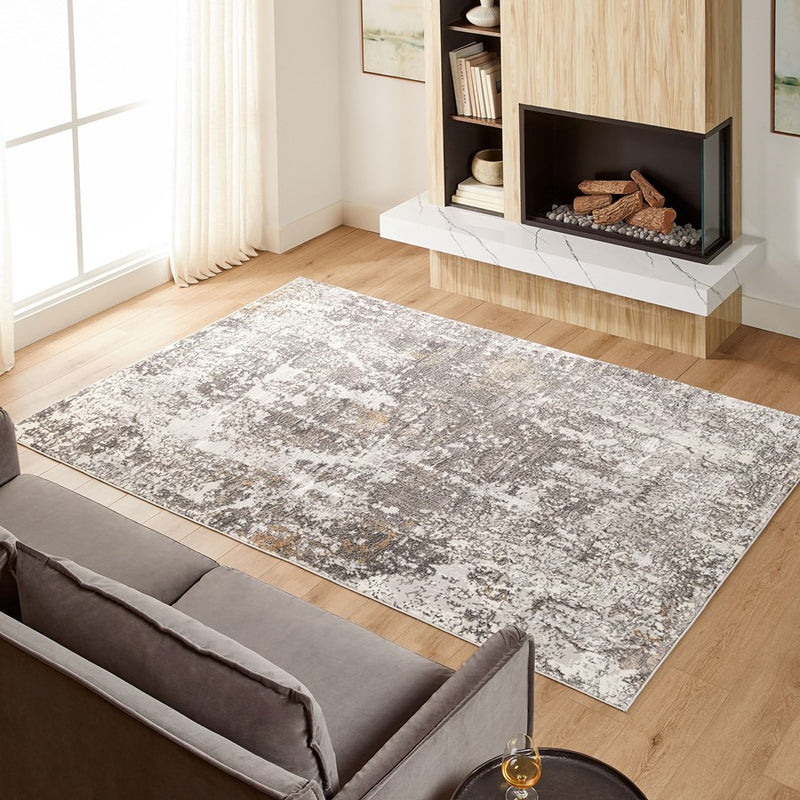 Lavin Rugs T4014 Greta 2' x 3' Painterly Rug, Grey Silver/Blue