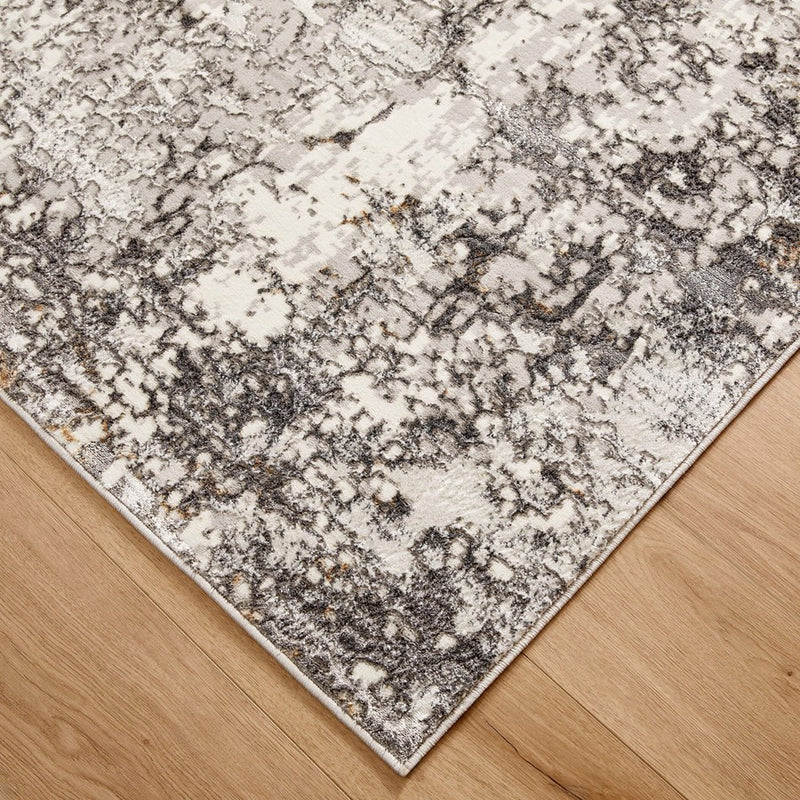 Lavin Rugs T4014 Greta 9'10" x 13'2" Painterly Rug, Silver/Blue