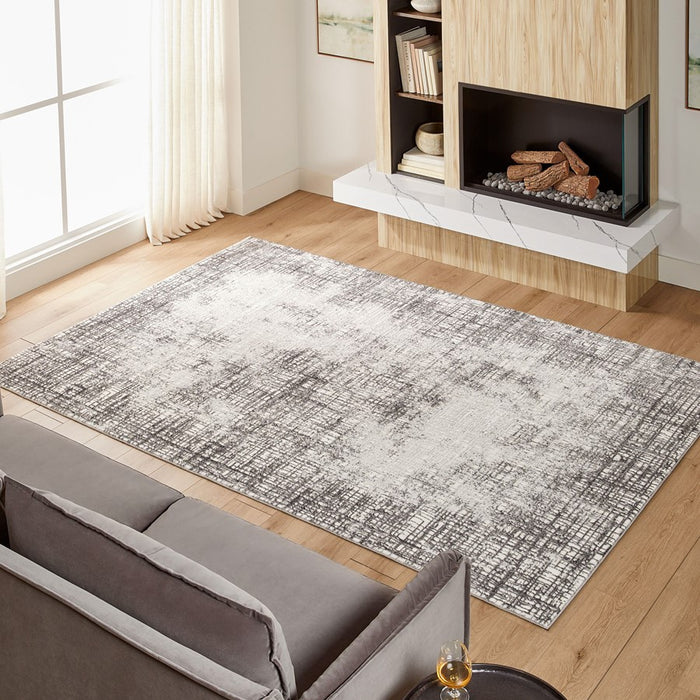 Lavin Rugs T4015 Greta 6'7" x 9'6" Weave Rug, Grey Silver/Silver