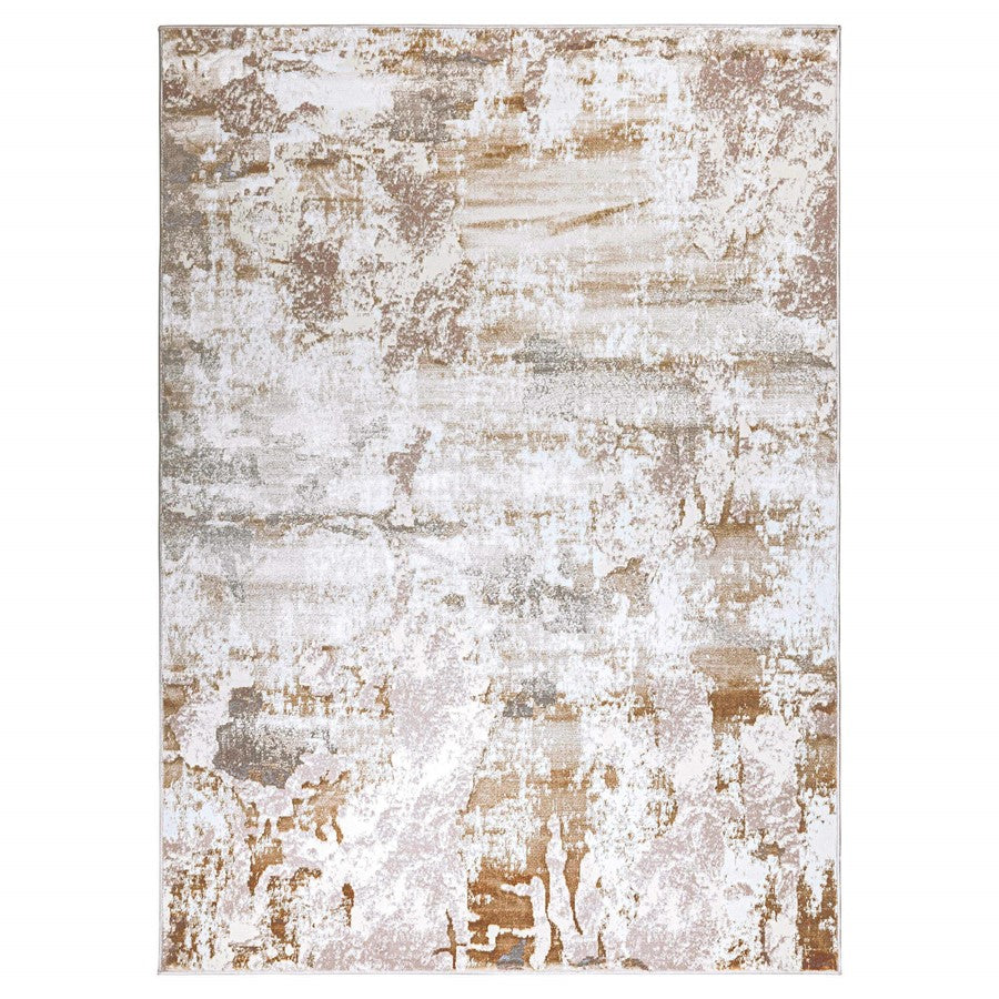 Lavin Rugs T4016 Livia 2'8" x 7'10" Painterly Runner, Gold/Mineral - T4016-0208
