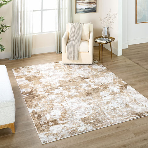 Lavin Rugs T4016 Livia 2'8" x 7'10" Painterly Runner, Gold/Mineral